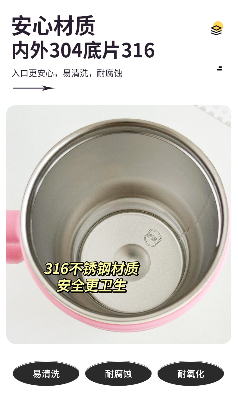 Cute cartoon, elegant ice cup, high appearance level, Yongkang large-capacity insulated cup, stainless steel giant insulated water cup pic 5