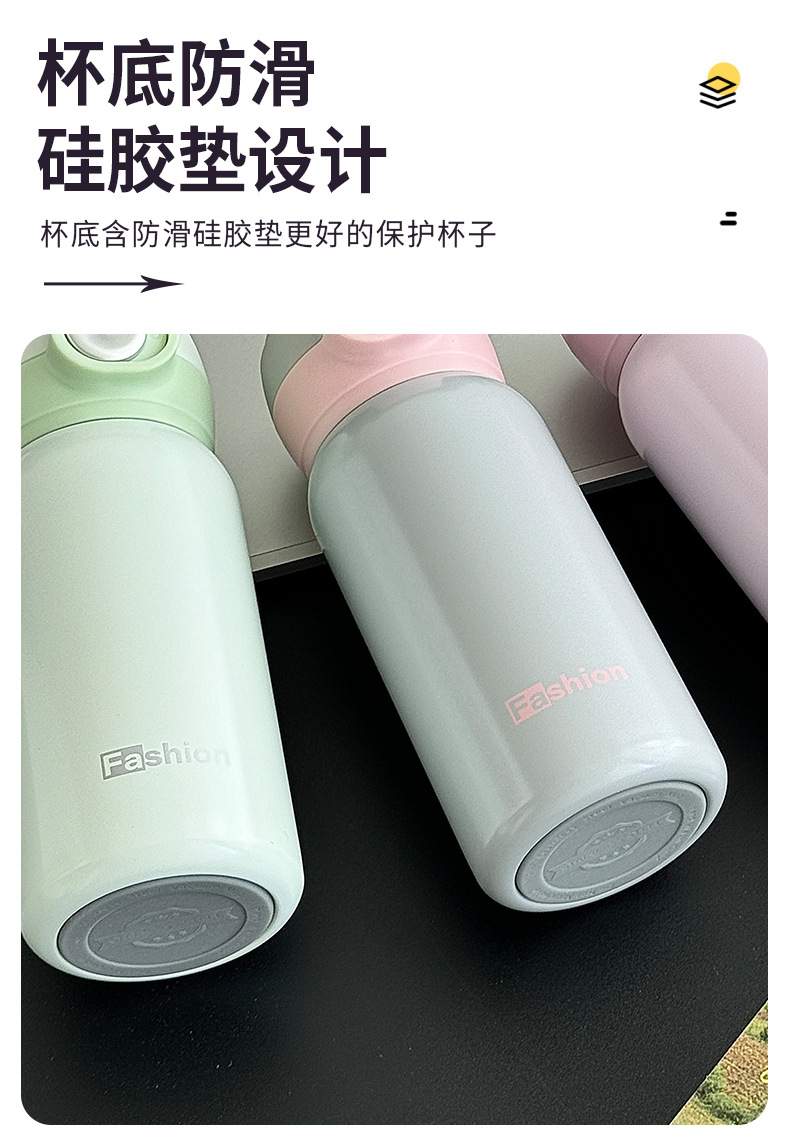 Wholesale of new fashionable stainless steel vacuum business travel cups with high appearance standards, bouncing straws, couple and student insulated cups pic 21