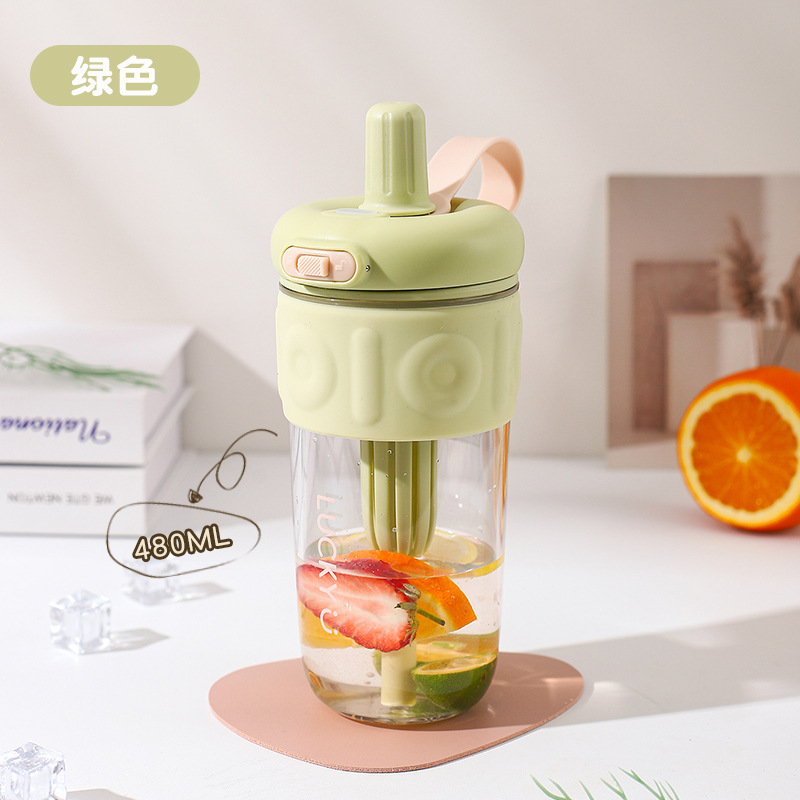 2024 New sports water cup, summer women's simple, large-capacity water cup, high-temperature resistant, high appearance level plastic cup, straw cup Item Picture