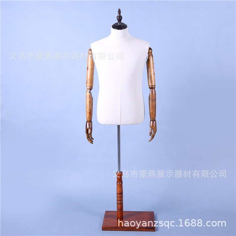模特道具男半身服装店展示架橱窗西装模特架假人模型全身可动衣架