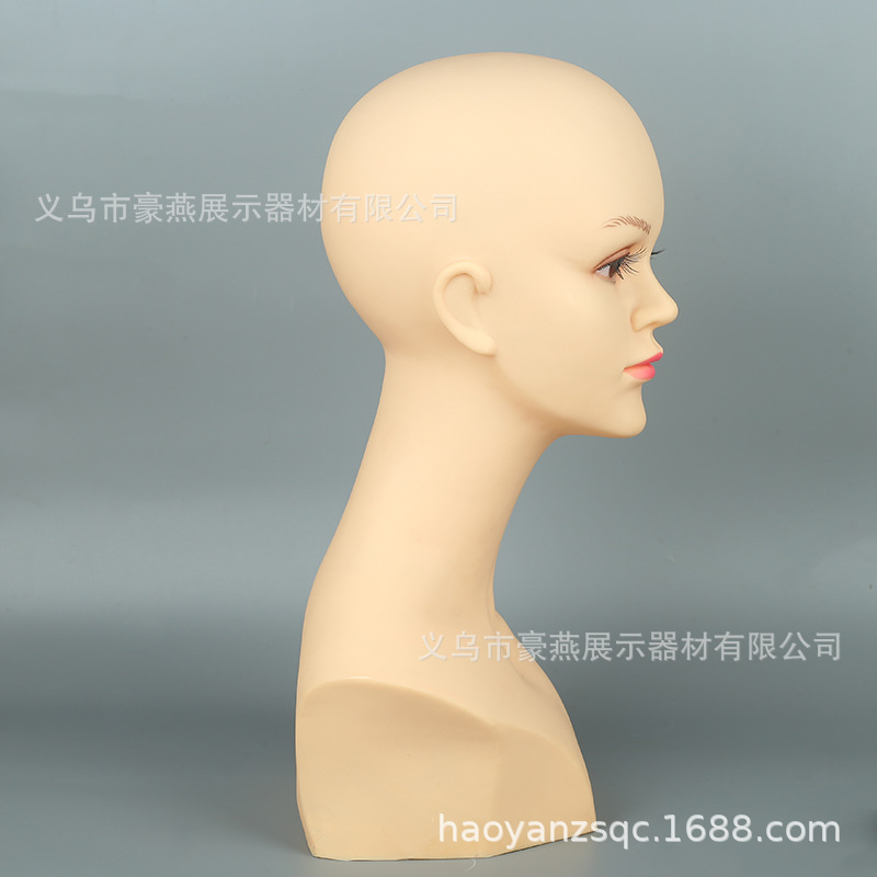 国外头模特道具 假发围巾头饰头盔展示头模特 美女化妆头模