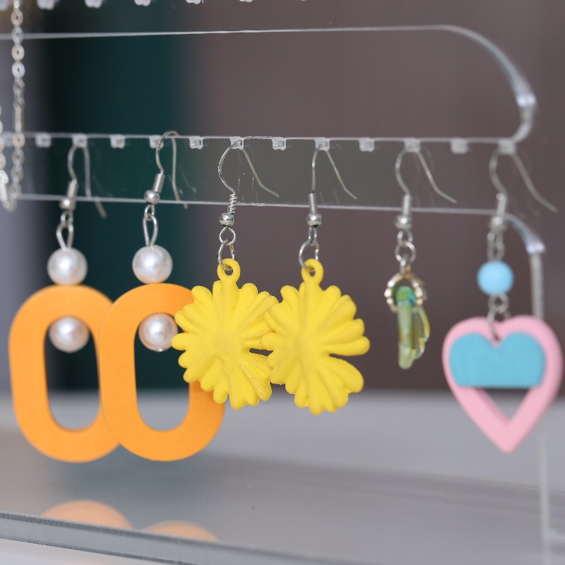 Acrylic single-sided perforated display stand, jewelry display stand, earrings, stud earrings, earrings, necklaces, transparent display stand, fine products details Picture