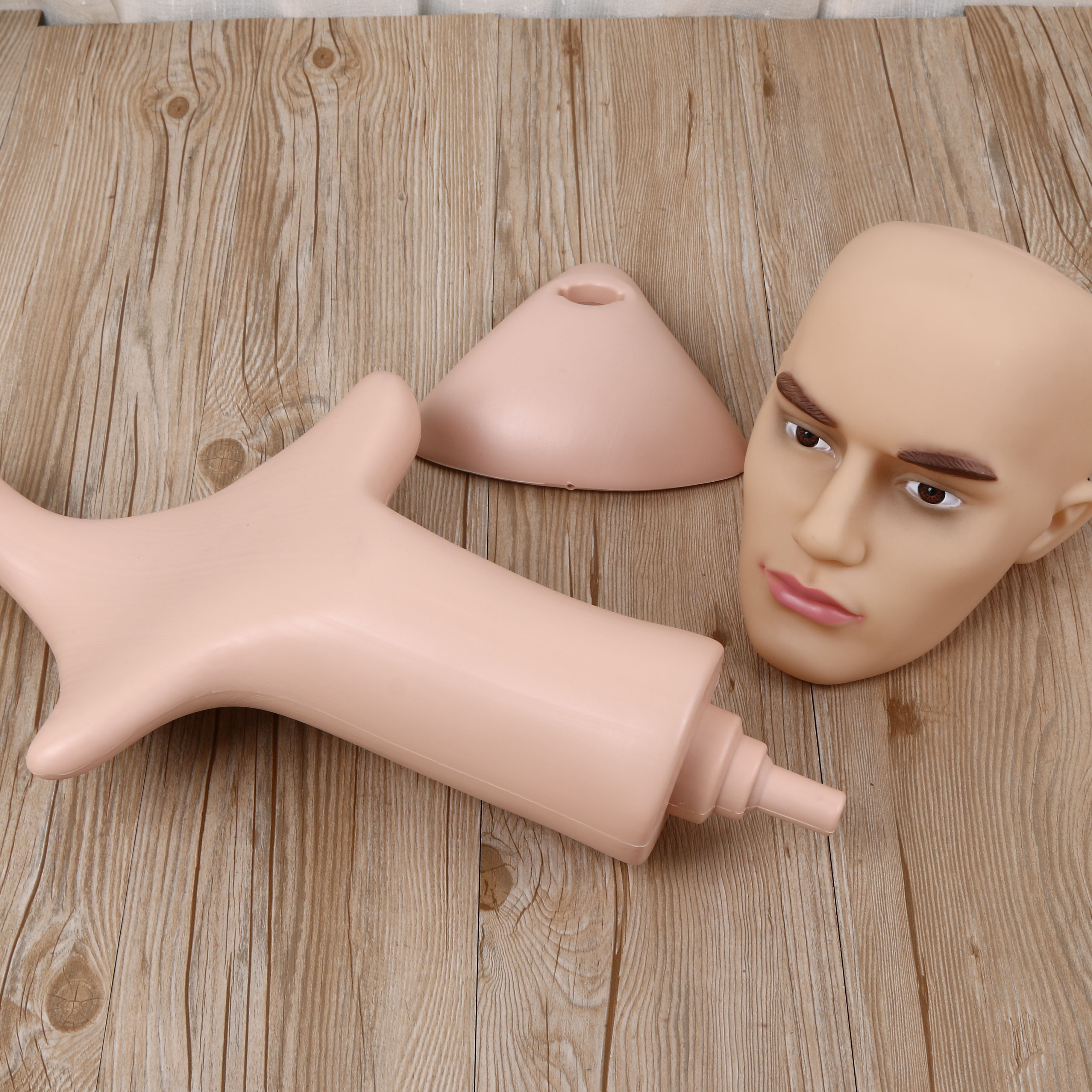 Hao Yan Model Three-Body Event Male head model wig hat Scarf Model Head Specification image