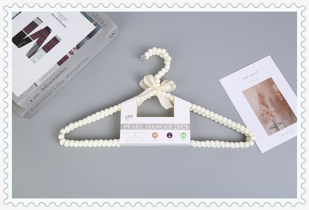 惠栩复古经典配色高档珍珠衣架弧形防滑塑料衣架服装店展示衣挂详情5