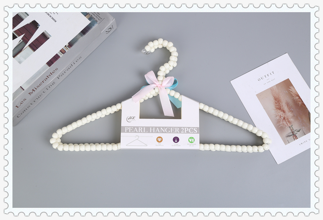 惠栩复古经典配色高档珍珠衣架弧形防滑塑料衣架服装店展示衣挂详情4