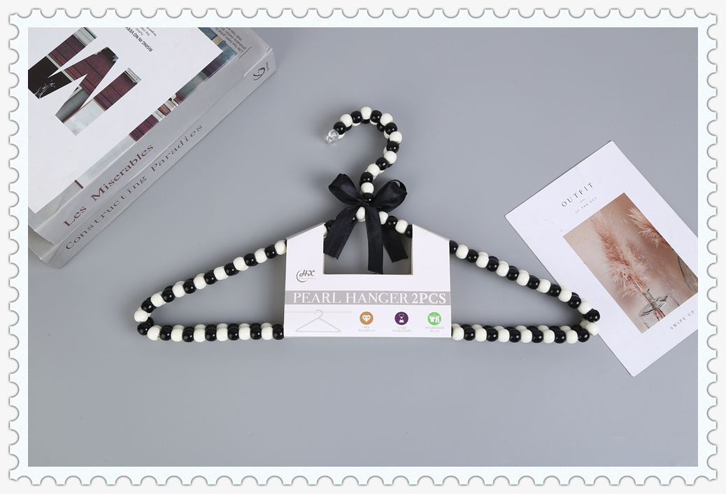 惠栩复古经典配色高档珍珠衣架弧形防滑塑料衣架服装店展示衣挂详情6