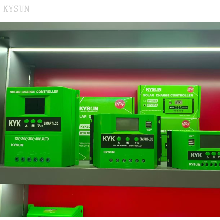 The KYSUN solar intelligent controller features a USB LCD display with PWM 12V/24V automatic recognition