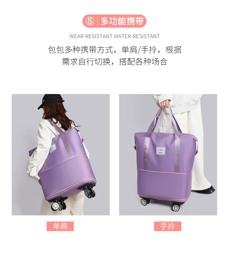 Universal wheel luggage bag, travel bag, storage, fitness bag for women pic 11