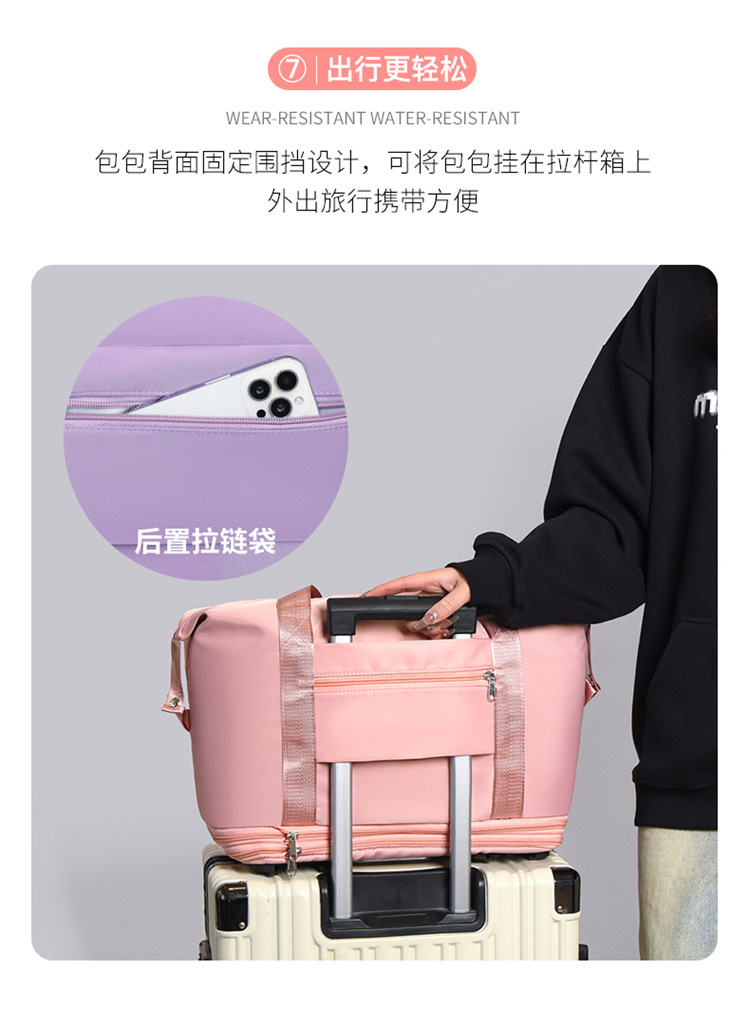 Universal wheel luggage bag, travel bag, storage, fitness bag for women pic 13