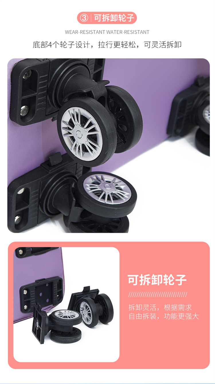 Universal wheel luggage bag, travel bag, storage, fitness bag for women pic 9