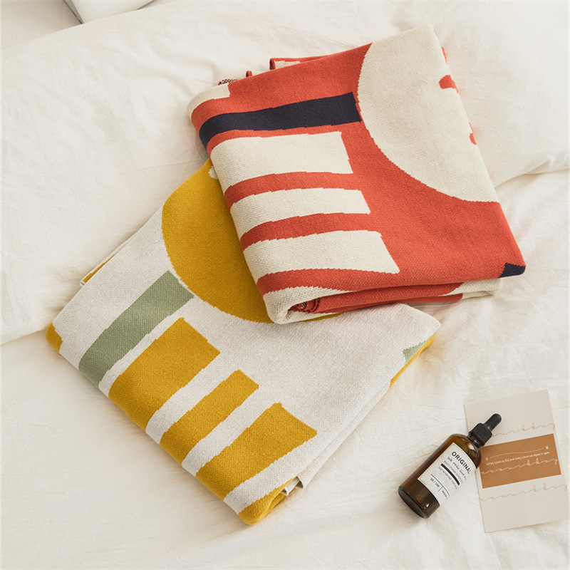 Flower, four-season cotton blanket, knitted sofa blanket, throw pillow, office nap blanket, spring and summer cover blanket, Lumo Specification image