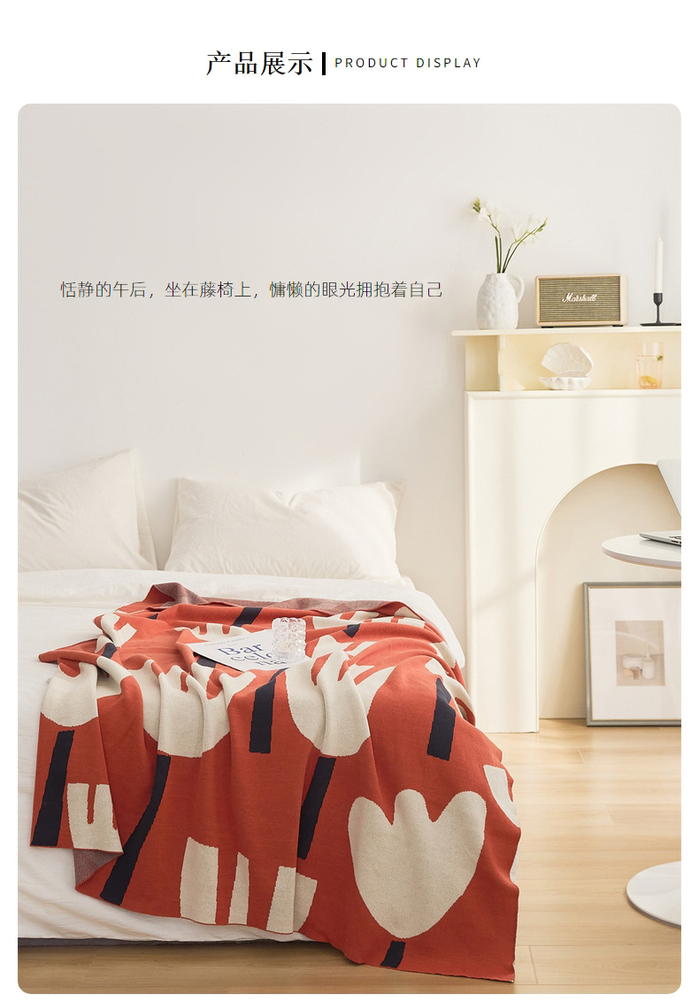 Flower, four-season cotton blanket, knitted sofa blanket, throw pillow, office nap blanket, spring and summer cover blanket, Lumo pic 8
