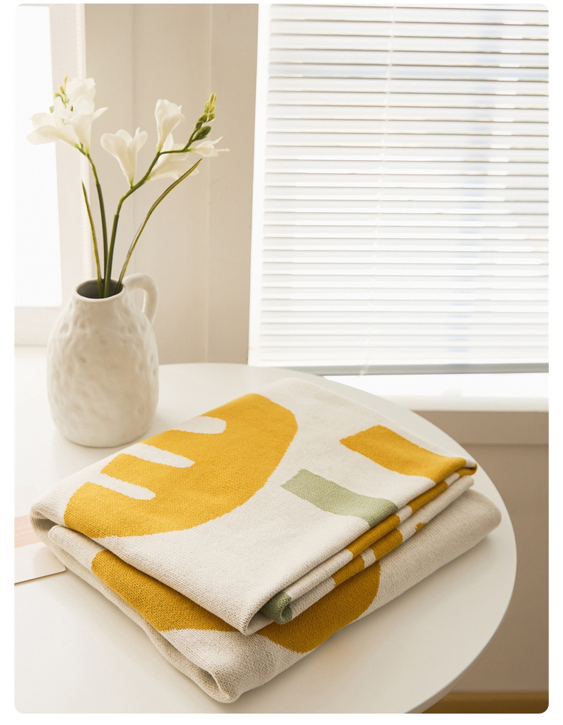Flower, four-season cotton blanket, knitted sofa blanket, throw pillow, office nap blanket, spring and summer cover blanket, Lumo pic 16