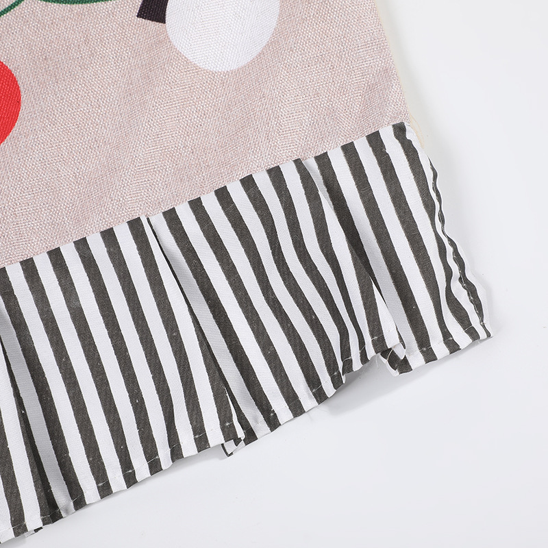 Christmas decorative printed linen dining chair covers, Santa snowman backrest cushions, hotel table decoration chair back covers details Picture