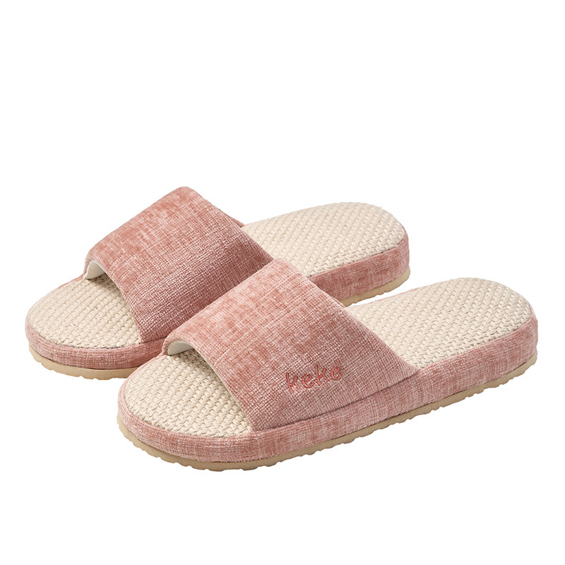 Factory direct sales and wholesale of women's silent soft-soled linen breathable and sweat-absorbing fabric slippers Application Scenario