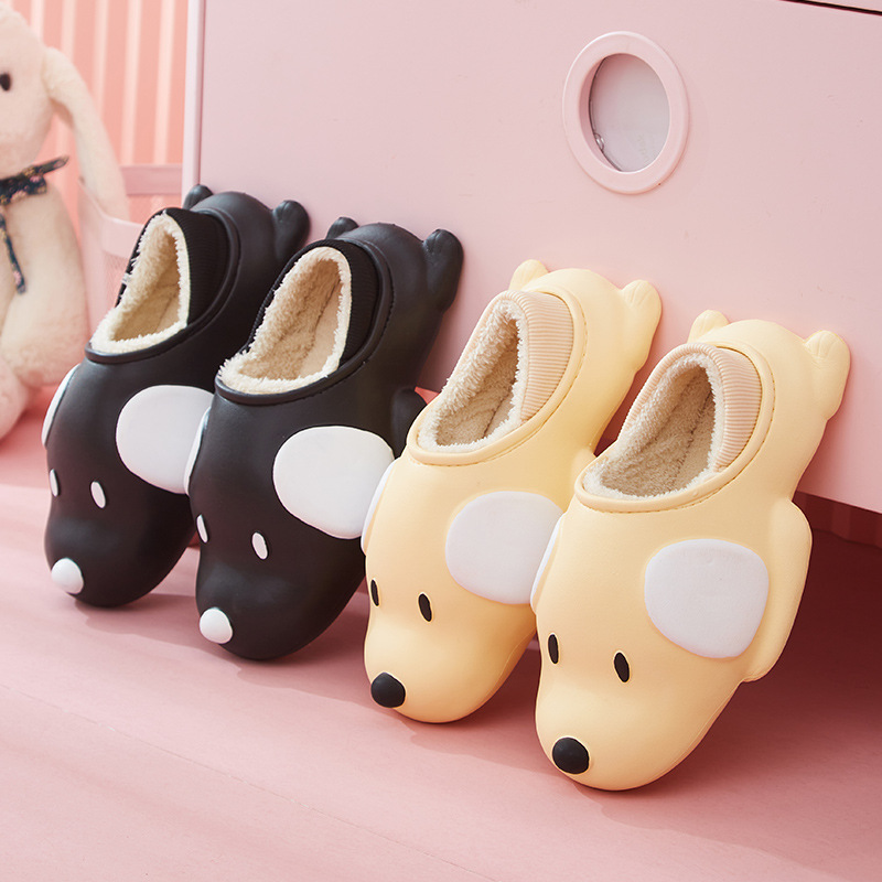 2025 New style dog cotton slippers for women petting cats, a romantic couple, cartoon for women, winter indoor home warmth and fleece Specification drawing