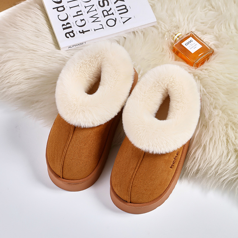 keke's new home cotton slippers, fashionable snow boots, winter women's warm fur bags and anti-slip wholesale Item Picture