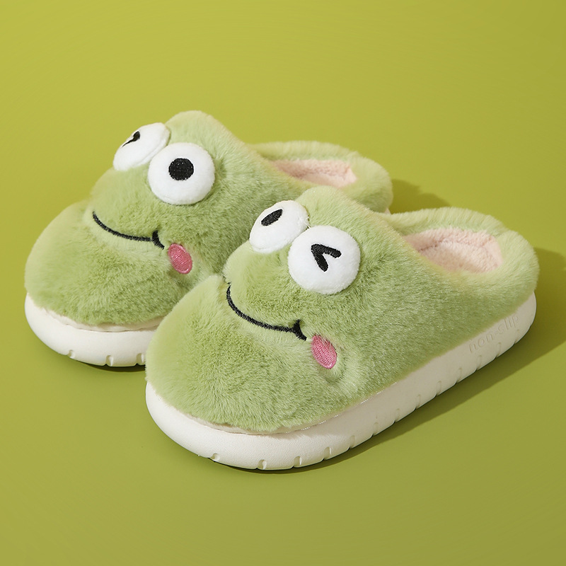 Keke Liangpin Children's Cotton Slippers Autumn and Winter Cartoon Warm Cotton Slippers for kids, adults and children, indoor furry slippers for home Item Picture