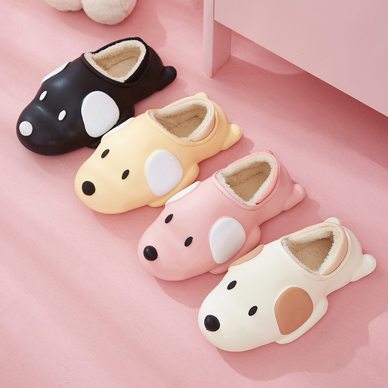 2025 New style dog cotton slippers for women petting cats, a romantic couple, cartoon for women, winter indoor home warmth and fleece full figure