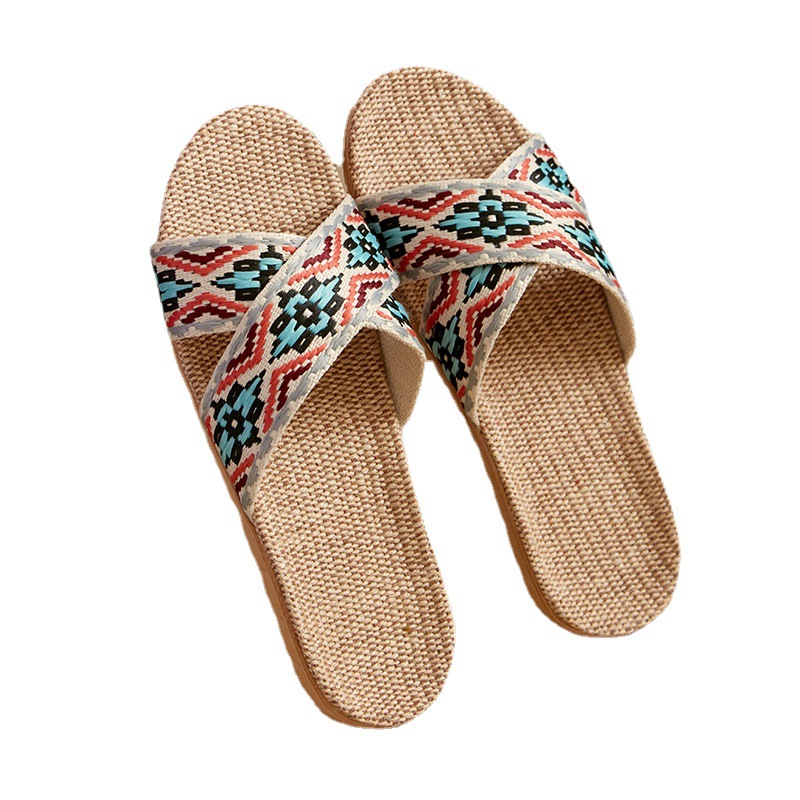 Wholesale handmade linen slippers, anti-odor and anti-slip indoor cotton and linen cooling slippers, breathable home one-piece delivery cooling slippers Application Scenario