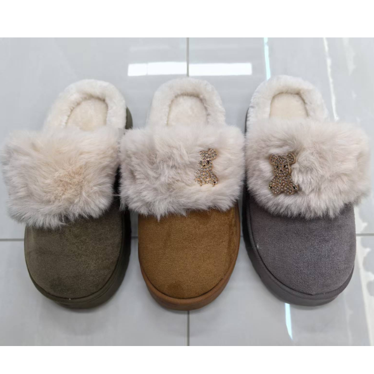2025 New autumn and winter teddy Bear fur mouth fashionable children's slippers, warm and comfortable, essential for winter export wholesale full figure