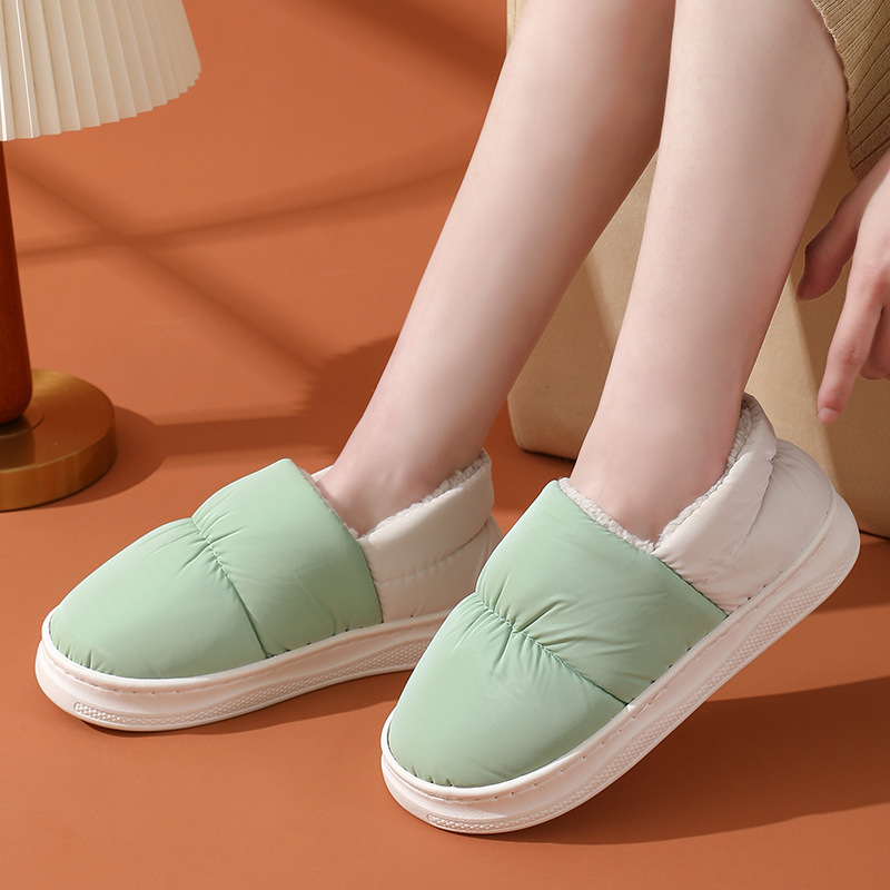 Home cotton slippers for home use, warm for lovers, winter indoor slippers for women, anti-slip, wholesale cotton slippers for men details Picture