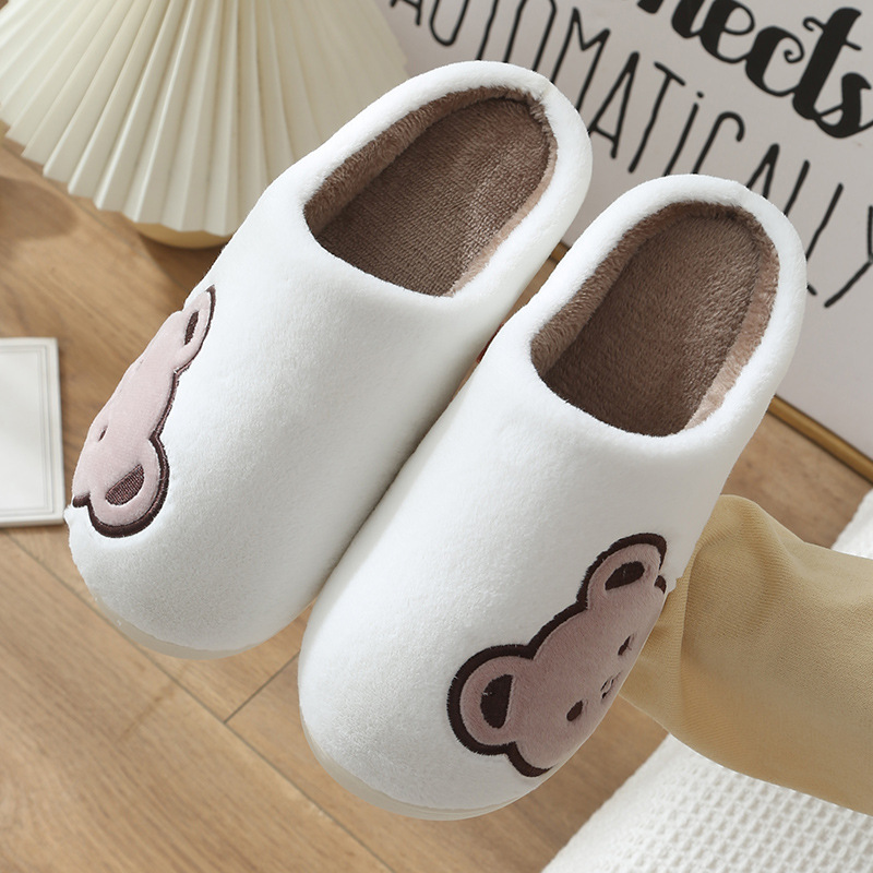 New couple cotton slippers, women's home warm and anti-slip plush slippers, cute cartoon indoor home slippers wholesale Item Picture