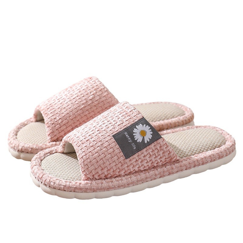 Thick-soled linen slippers for men and women, suitable for all seasons, suitable for couples, indoor silent cotton and linen floor, and home cooling slippers Application Scenario