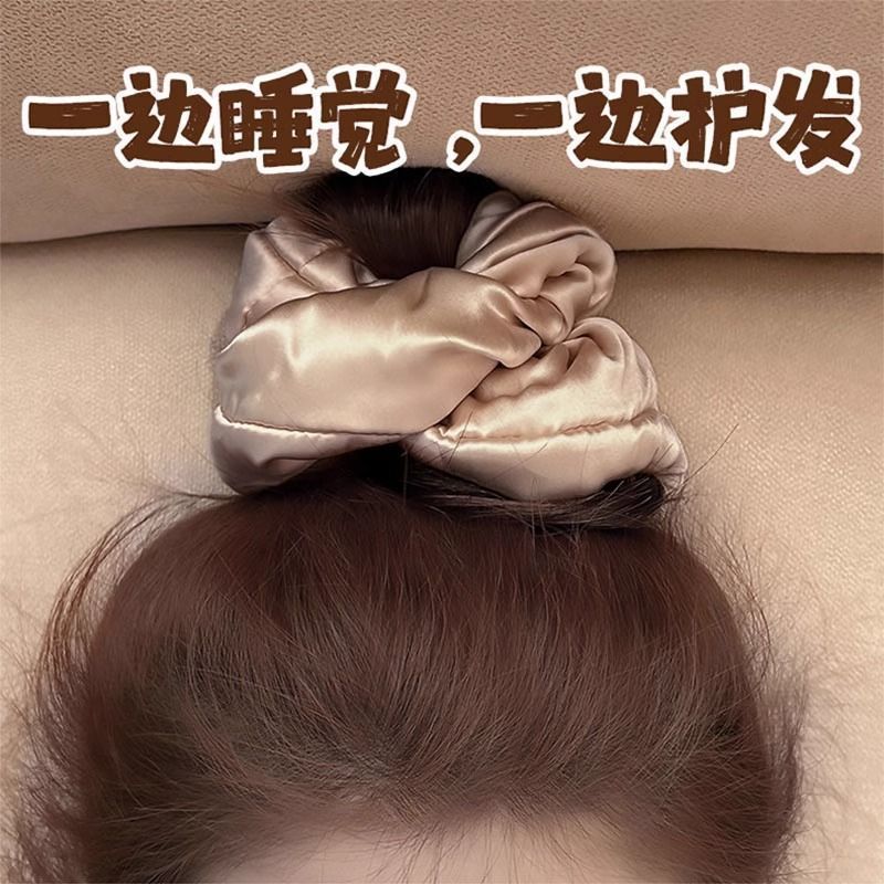 Upgraded 160g filled cotton pillow sleep hair band, the same as the popular ones, new large silk filled large intestine hair band details Picture