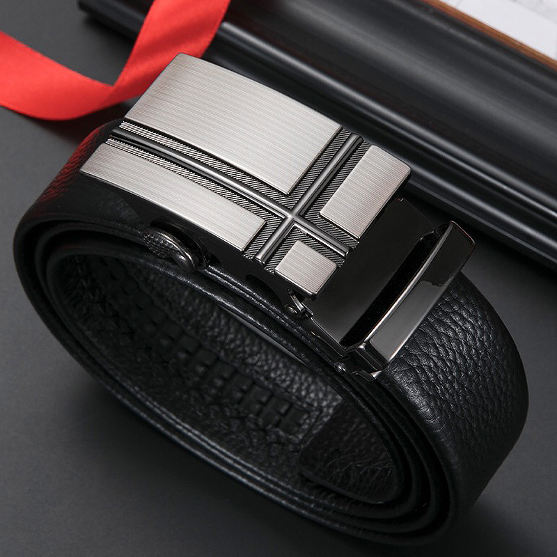 厂家批发皮带男士商务潮青年自动扣全包边荔枝纹腰带地摊货源现货