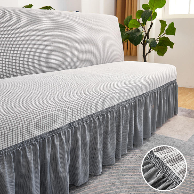 Corn kernel sofa bed cover, skirt skirt style, foldable, armless, elastic sofa cover, bottom swing style, cross-border wholesale details Picture