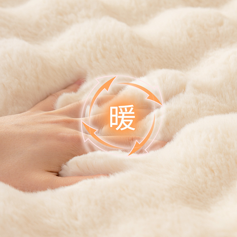 冬季兔毛绒沙发垫加厚防滑轻奢坐垫网红皮沙发套罩2022新款盖布巾