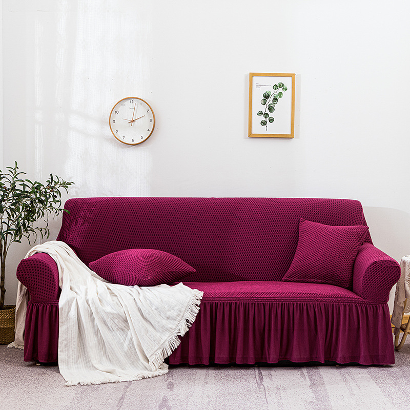 High-end solid-color fabric sofa covers from Northern Europe, fully covered with lace and thickened, Turkish small square sofa covers available for wholesale all year round Item Picture