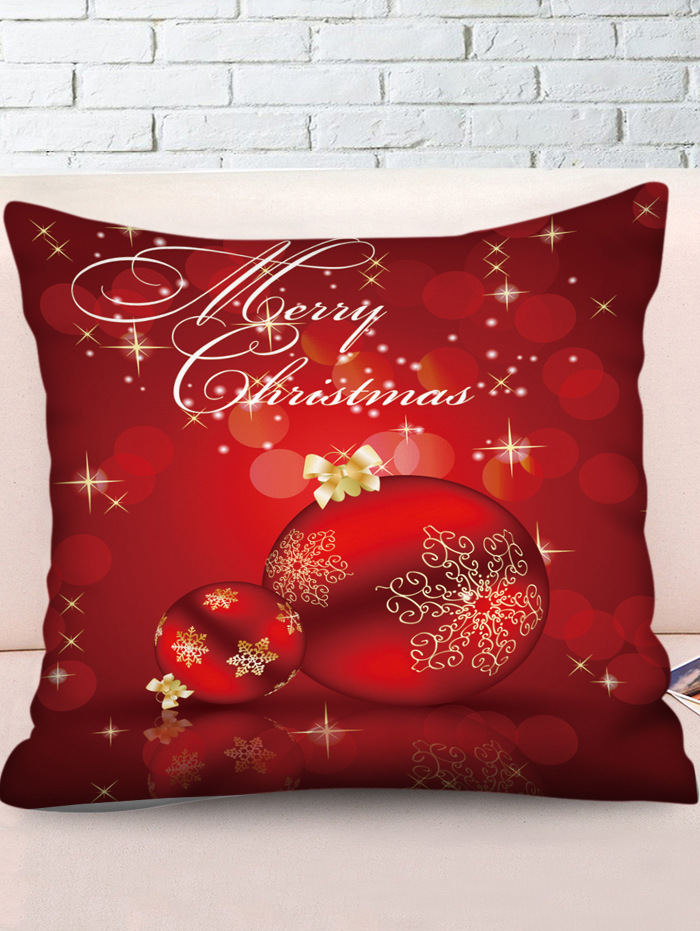 Cross-border exclusive Santa Claus Snowman Deer imitation linen pillowcase cushion cover digital print Christmas pillowcase details Picture