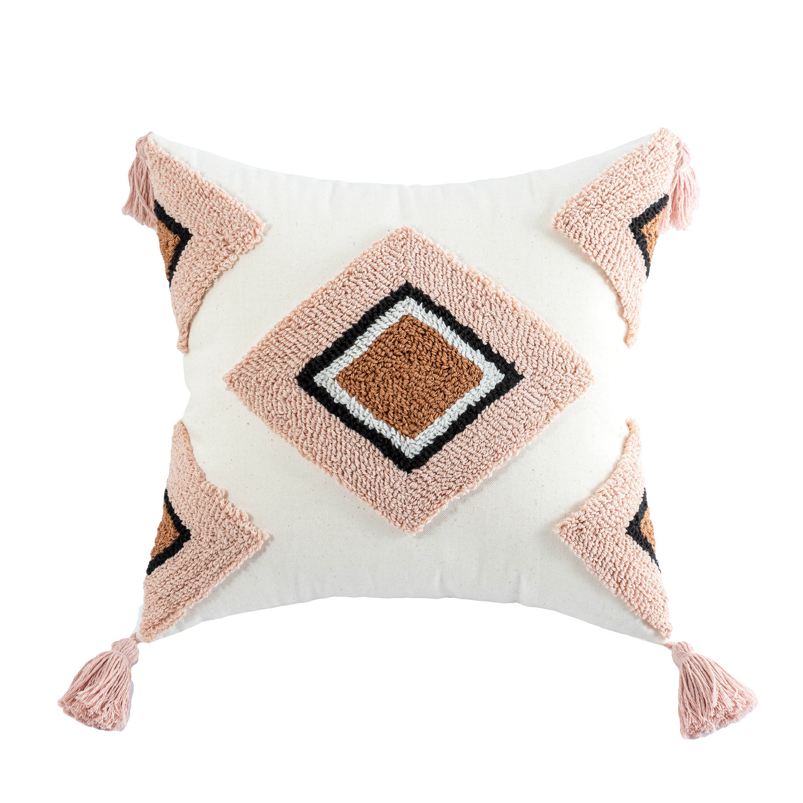 European and American square throw pillows, boho Bohemian embroidered circle fleece bedside cushions, sofa pillow decorations for the living room of a homestay Application Scenario