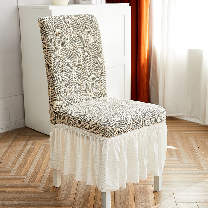 Manufacturer's in-stock elastic chair covers, high-end hotel and restaurant dining chair covers, banquet thickened universal one-piece skirt chair covers Item Picture