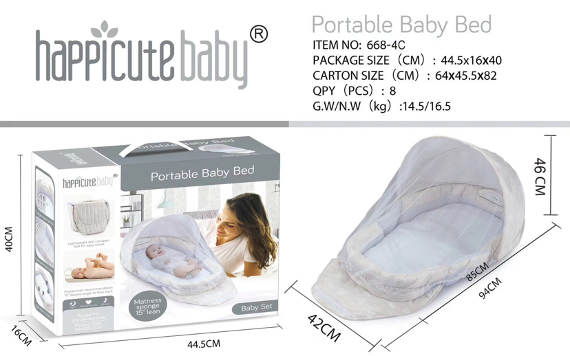 Foldable, detachable, portable, fully enclosed crib, bed, bionic diaper changing pad, baby pillow, travel crib Specification image