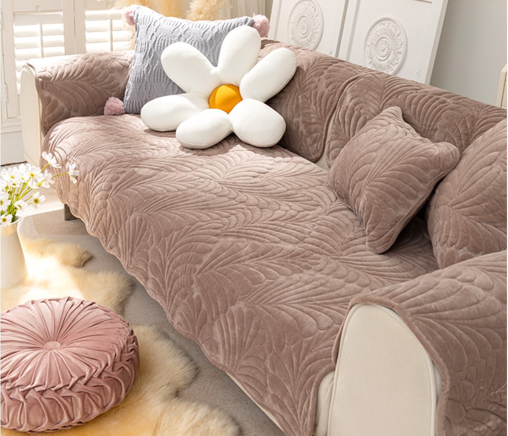 冬季纯色长毛绒沙发垫保暖防滑加厚现代简约抱枕套靠垫坐垫跨境