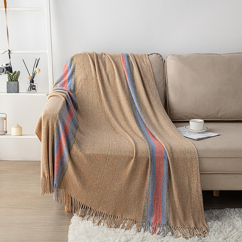 European-style sofa blankets, office knitted yarn blankets, casual blankets, velvet blankets, tassel blankets, bed end blankets, sofa cover blankets wholesale