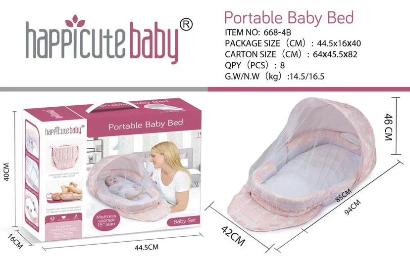 Foldable, detachable, portable, fully enclosed crib, bed, bionic diaper changing pad, baby pillow, travel crib Application Scenario