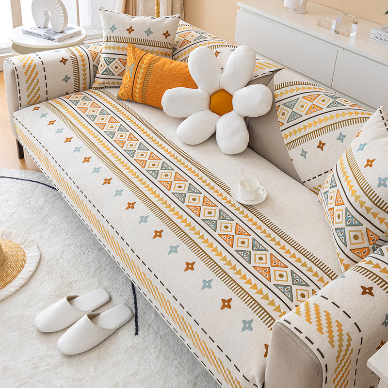 Bohemian Snowstorm Neil sofa cushions, all-season universal, complete set of anti-slip sofa covers, seat cushions and backrest covers wholesale Item Picture