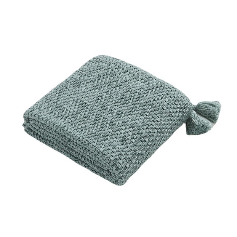 Knitted blanket, Nordic ins style sandy hair cover blanket, country style small blanket, air-conditioned blanket, solid-color homestay bed end blanket Application Scenario