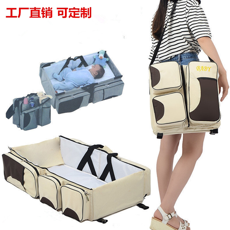 Baby travel folding bed, portable, multi-functional mother and baby bag, crib, crib pic 1