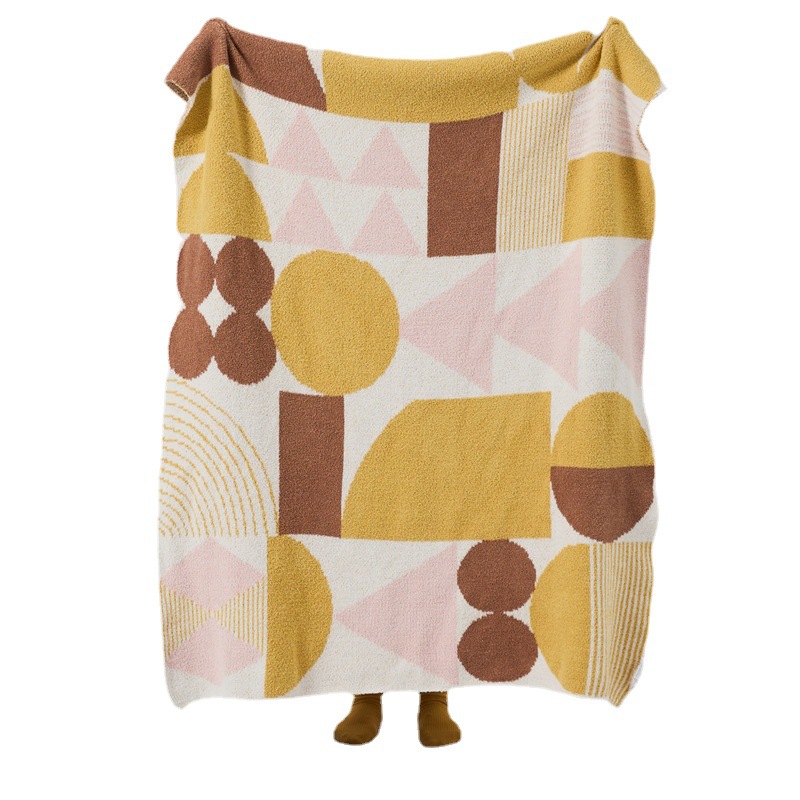Factory direct sales of thickened Nordic Class A semi-fleece bedroom knitted geometric pattern blanket sofa blanket Application Scenario