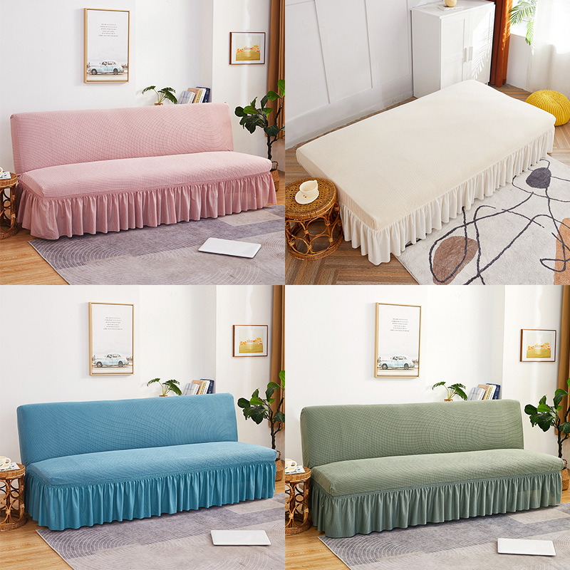 Corn kernel sofa bed cover, skirt skirt style, foldable, armless, elastic sofa cover, bottom swing style, cross-border wholesale