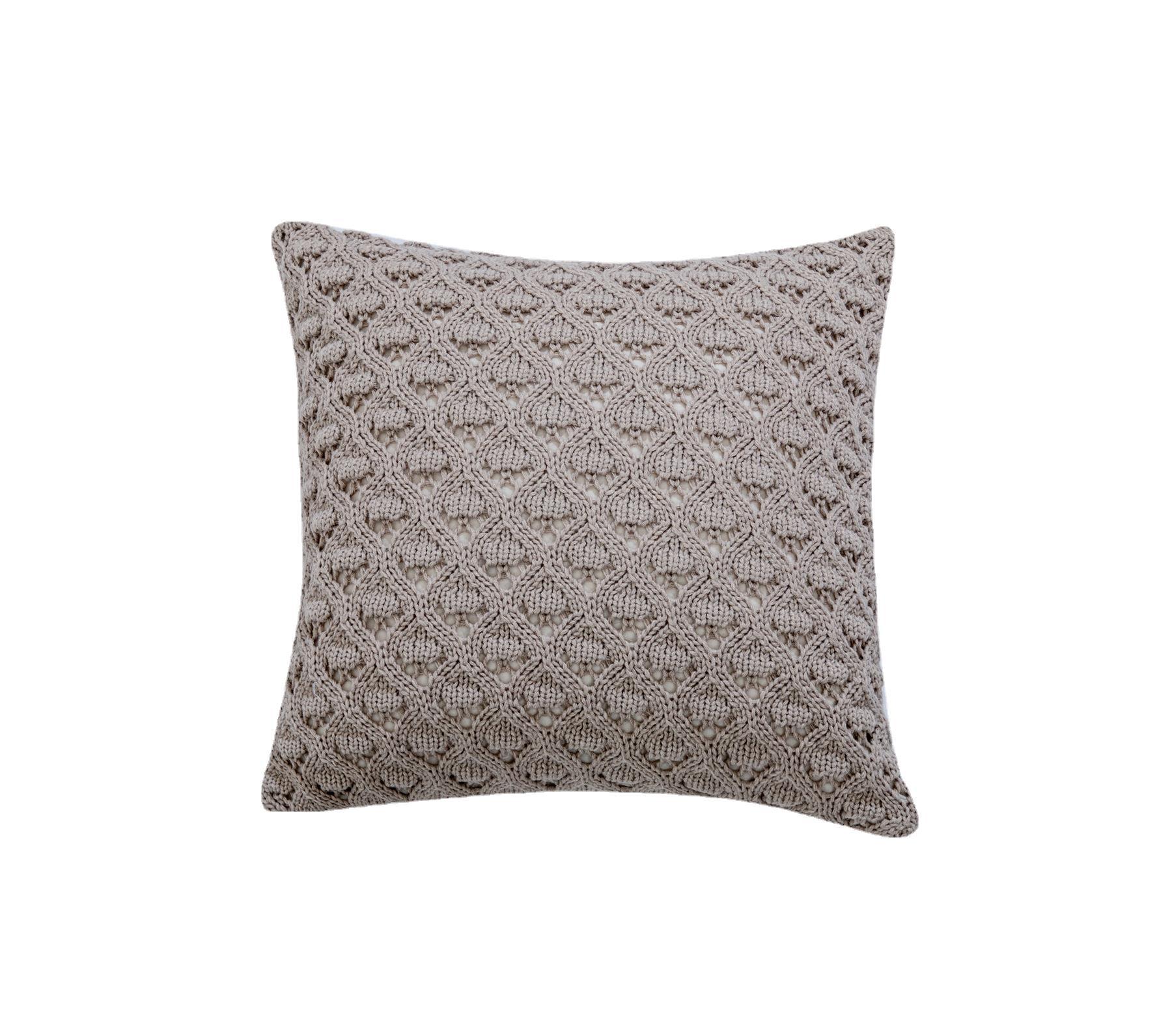 Nordic ins knitted pillowcase with diamond-shaped holes in solid color acrylic home soft furnishing sofa pillow cover, Lors Application Scenario