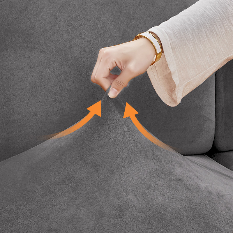 Elastic sofa cover, simple and modern plush semi-wrapped sofa cushion, universal full-wrapped manneng cover cloth details Picture