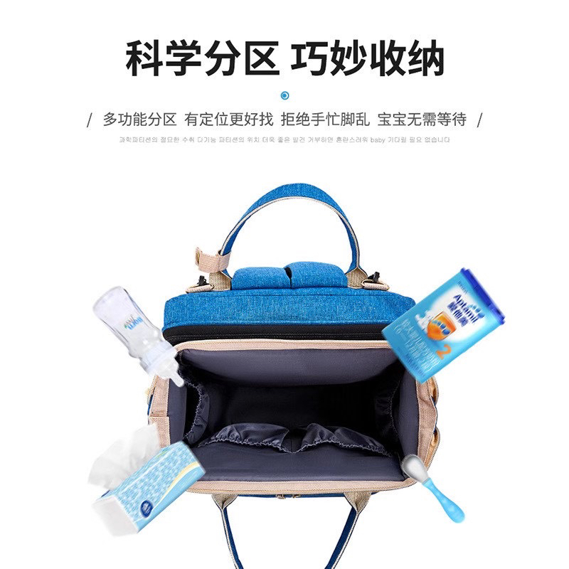 妈咪包折叠床中床待产包多功能大容量双肩母婴包外出背包详情9