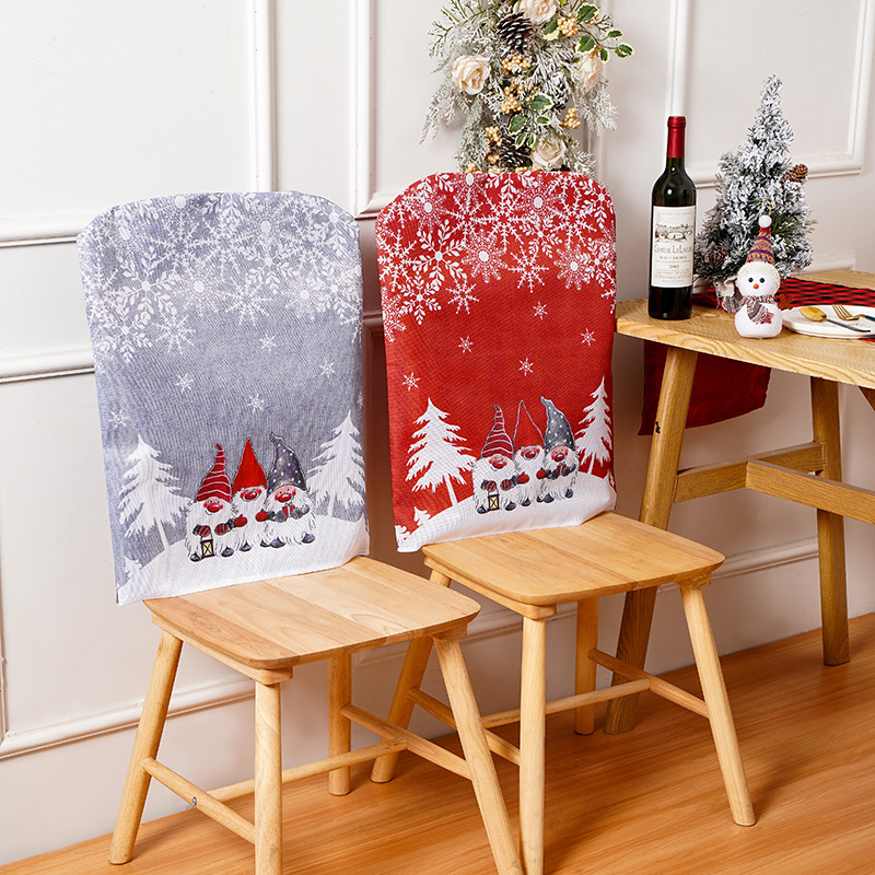 Cross-border new Christmas decoration: European and American style cartoon Forest Old Man chair cover, Santa Claus chair cover