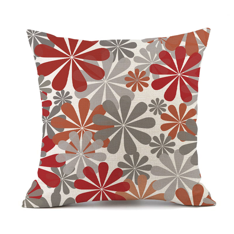 wish Amazon Cross-border geometric floral linen pillowcase, car pillow, Daisy decoration sofa cushion Item Picture